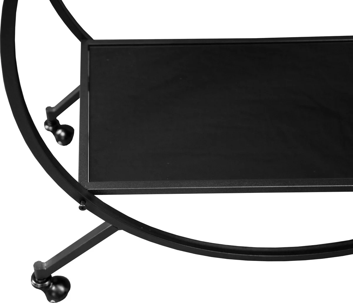 Eleganca Bar trolley met zwarte glazen bladen 2-laags serveerwagen Zwart - Afbeelding 6
