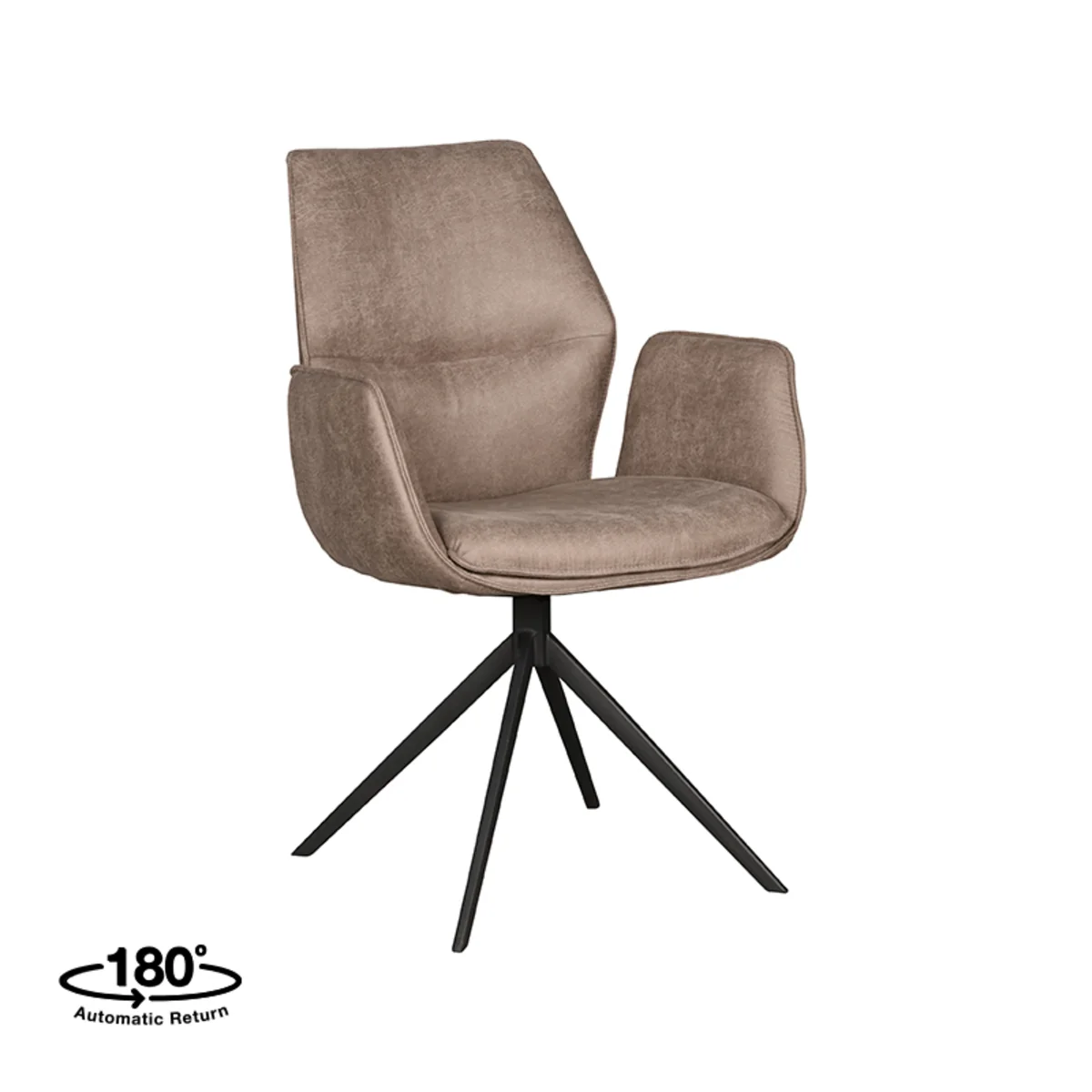 LABEL51 Eetkamerstoel Mellow - Taupe - Micro Suede - Afbeelding 2
