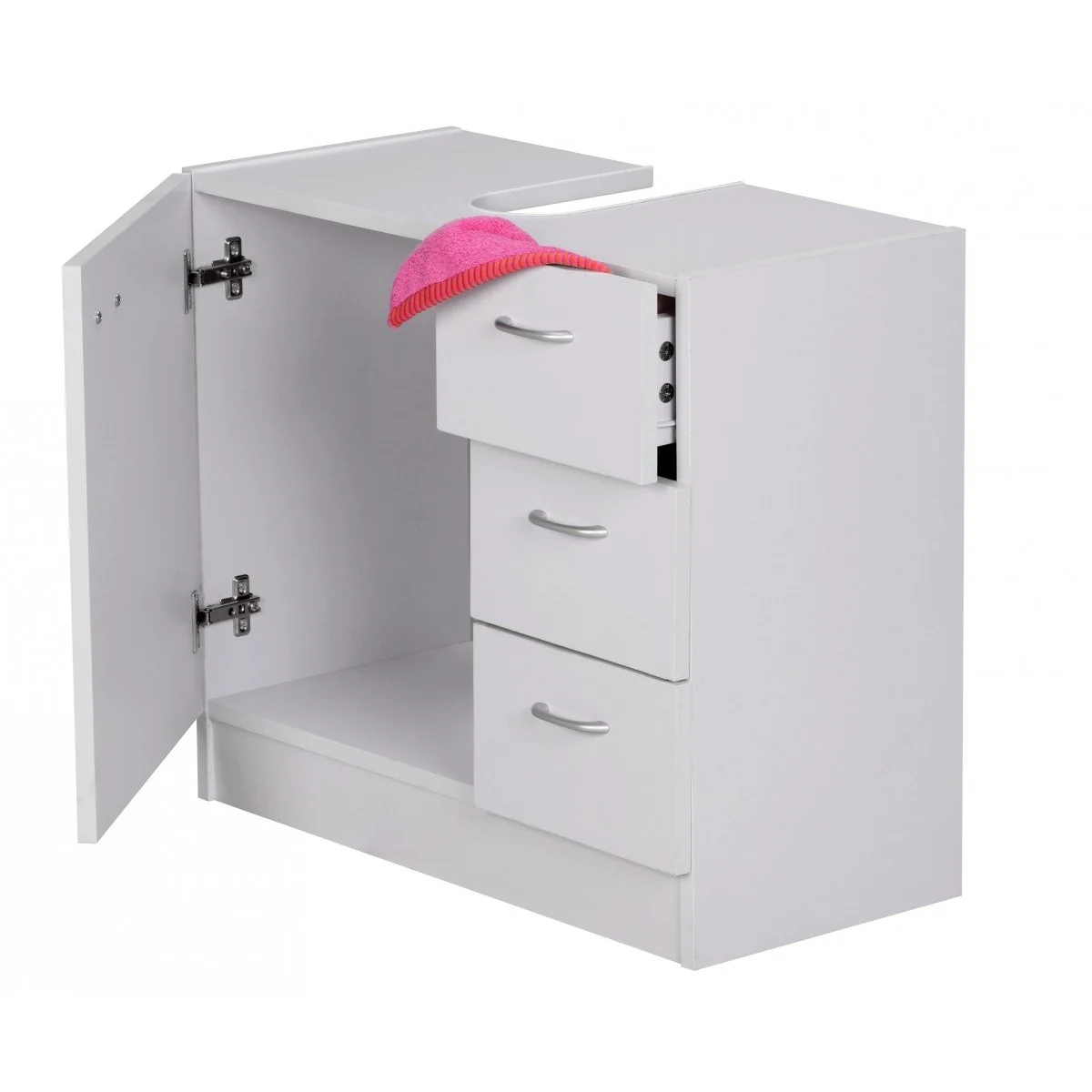 Nancy's Clovis Wastafelkast - Badkamerkast - Badmeubel - Badkamermeubel - Wit - ± 60 x 30 x 55 cm - Afbeelding 3