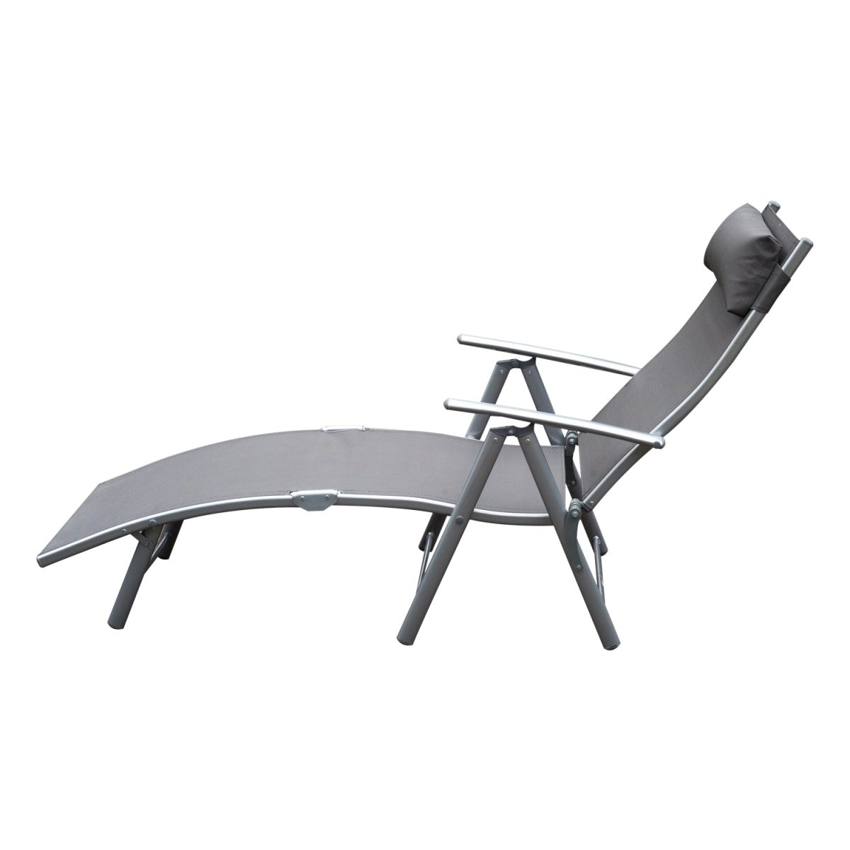 Nancy's Tustin Ligstoel - Tuinstoel - Loungestoel - Kussen - Opvouwbaar - Grijs - Metaal - Textiel - Afbeelding 6
