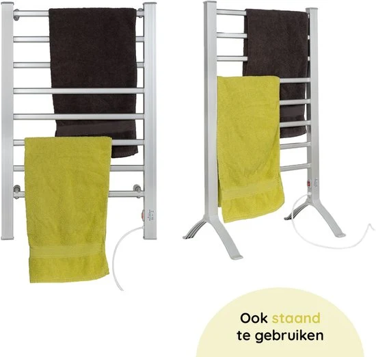 Eleganca Elektrisch Droogrek - Verwarmd Droogrek - Hangend of Staand - 220-240V - 150W - Zilver - Afbeelding 6