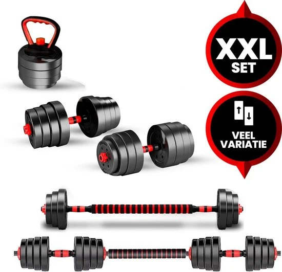 Venom Sports verstelbare dumbbell set inclusief kettlebell 20KG - Afbeelding 2