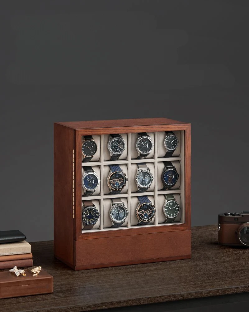 Nancy's Peraboa Horloge Doos - Horloge Opbergbox - Horloge Box - Koffiebruin - Afbeelding 3
