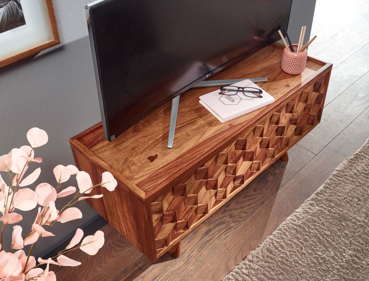 Nancy's Podame TV Meubel - TV Kast - Lowboard - Sheesham Hout - ± 90 x 35 x 45 cm - Afbeelding 5