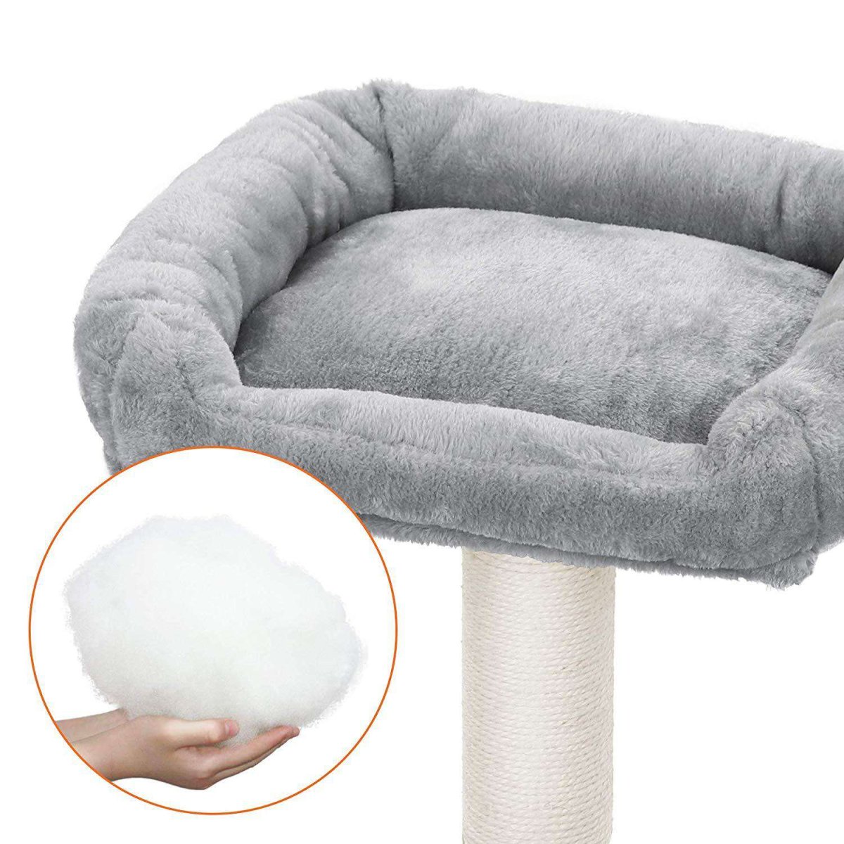 Nancy's Multilevel Kattenboom - Kat toren - Krabpaal - Klimboom voor katten - Lichtgrijs - 50 x 40 x 110 cm - Afbeelding 6