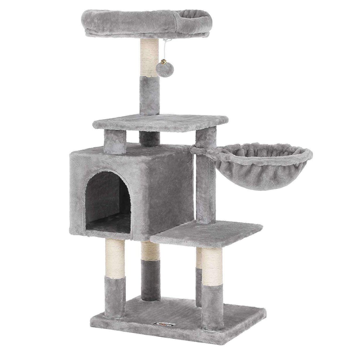 Nancy's Multilevel Kattenboom - Kat toren - Krabpaal - Klimboom voor katten - Lichtgrijs - 50 x 40 x 110 cm - Afbeelding 2