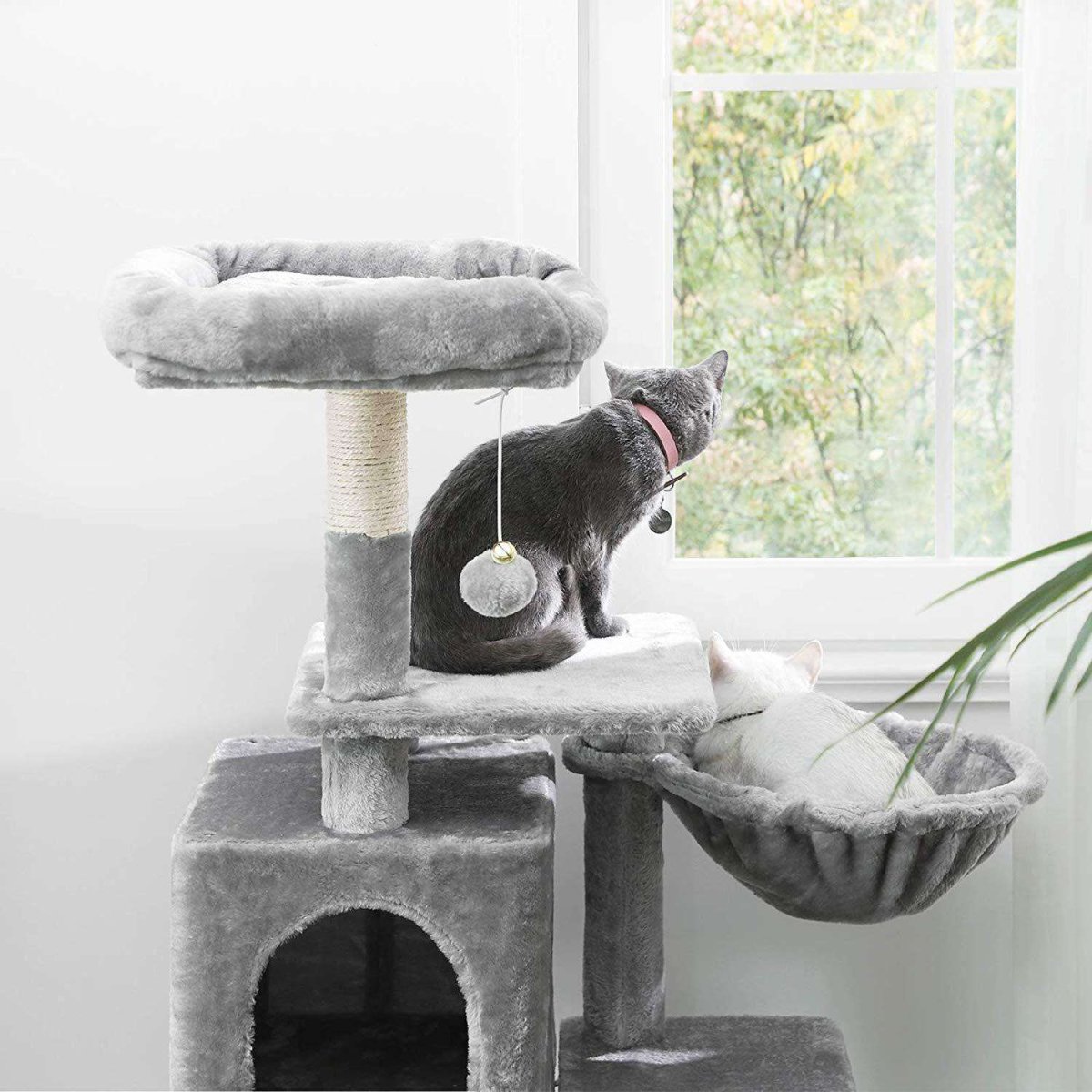 Nancy's Multilevel Kattenboom - Kat toren - Krabpaal - Klimboom voor katten - Lichtgrijs - 50 x 40 x 110 cm - Afbeelding 7