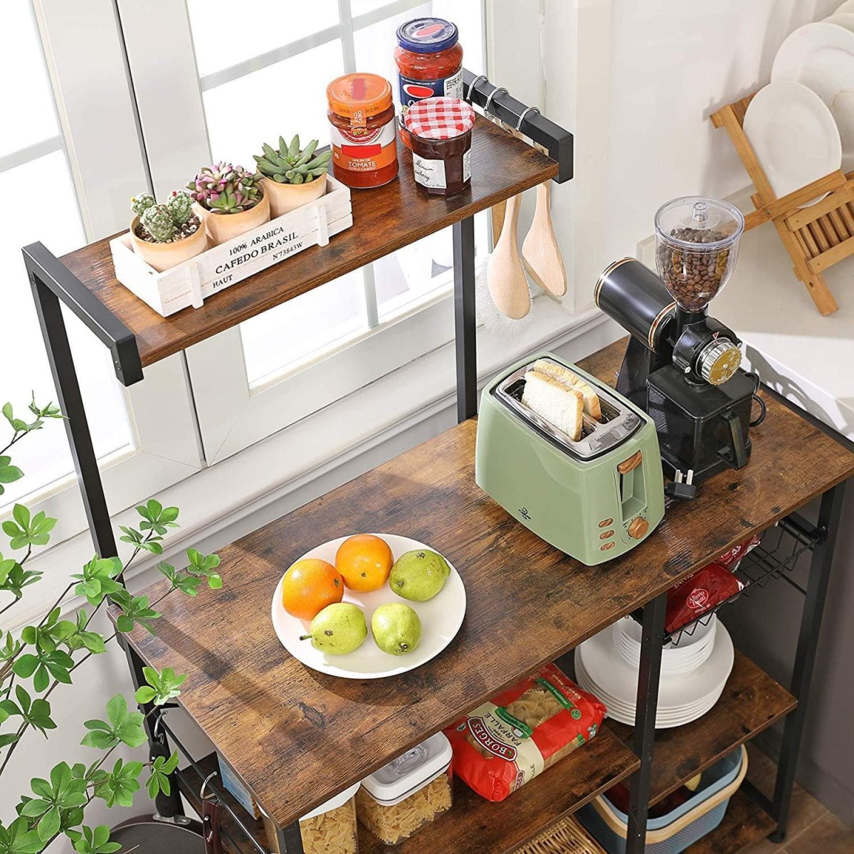 Nancy's Huntsville Keukenkast - Keukenrek - Opbergkast - Vintage Donkerbruin - ± 90 x 40 x 130 cm - Afbeelding 7