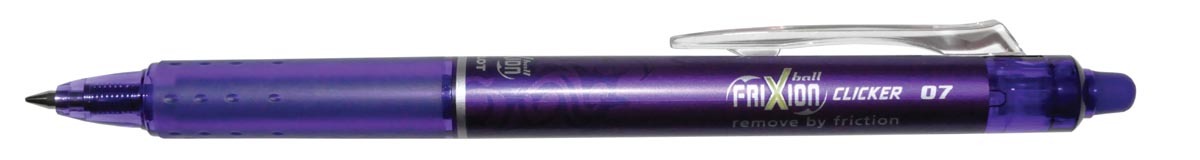 Pilot Paarse FriXion Ball 0.7mm Clicker Pen – Violet uitgumbare balpen. - Afbeelding 2