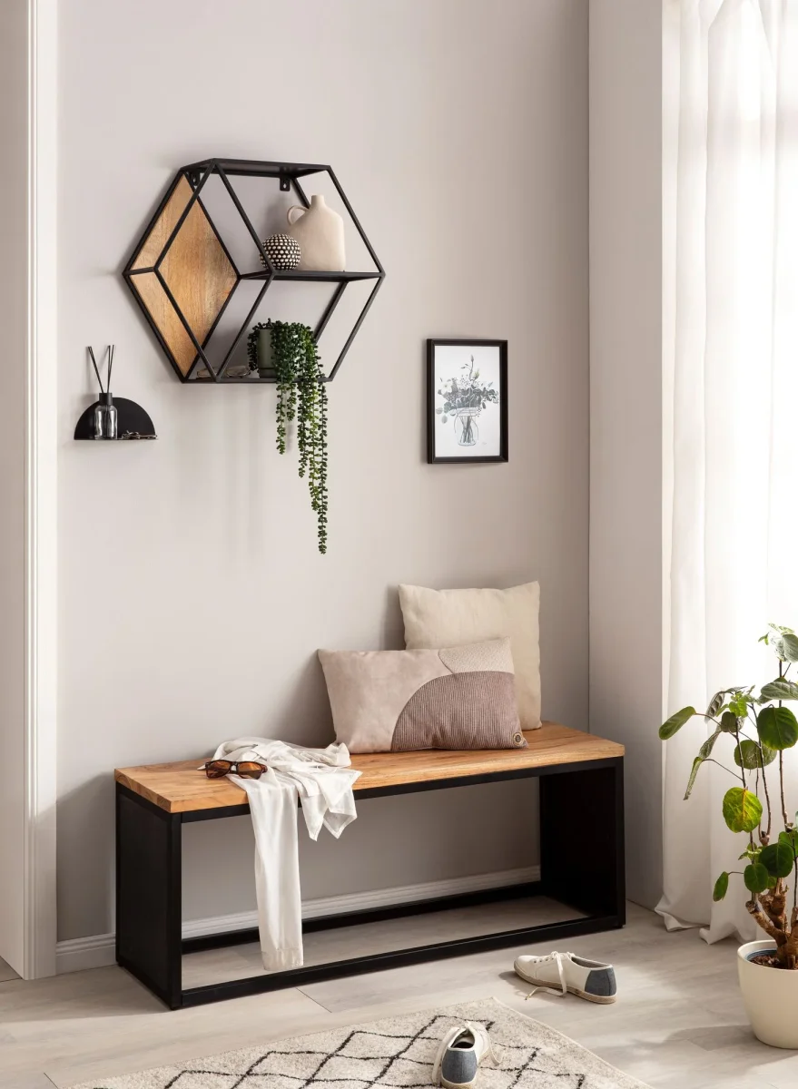 Nancy's Pereiro Wandplank - Wandrek - Decoratieplank - Massief Mangohout - ± 60 x 20 x 50 cm - Afbeelding 5