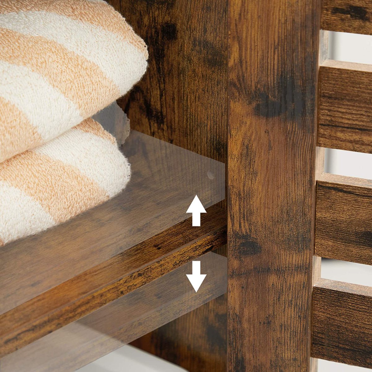 Nancy's Palm City Badkamerkast - Opbergkast - Badkamermeubel - Vintage Bruin - ± 40 x 30 x 165 cm - Afbeelding 8