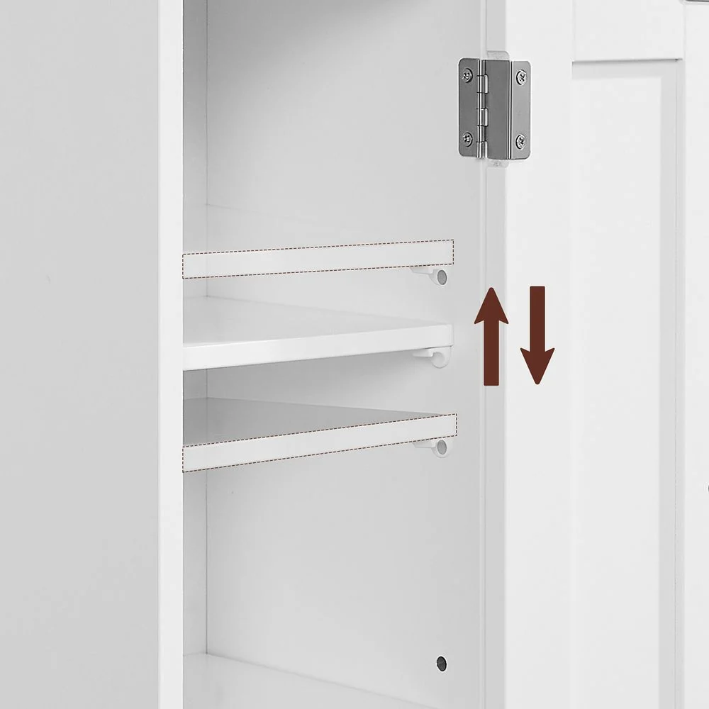 Nancy's Berceto Badkamerkast - Badkamermeubel - Wit - ± 20 x 20 x 80 cm - Afbeelding 6