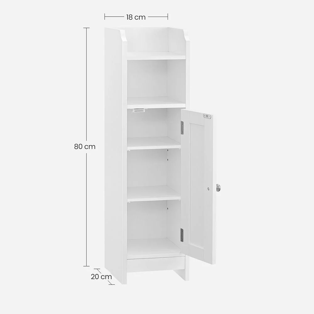 Nancy's Berceto Badkamerkast - Badkamermeubel - Wit - ± 20 x 20 x 80 cm - Afbeelding 4