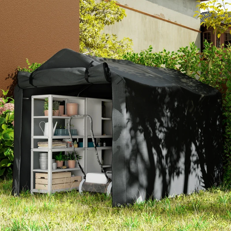 Nancy's Montagna Opbergschuur - Tuinhuisje - Schuur - Gereedschapsschuur - Zwart - Staal - ± 220 x 155 x 165 cm - Afbeelding 6