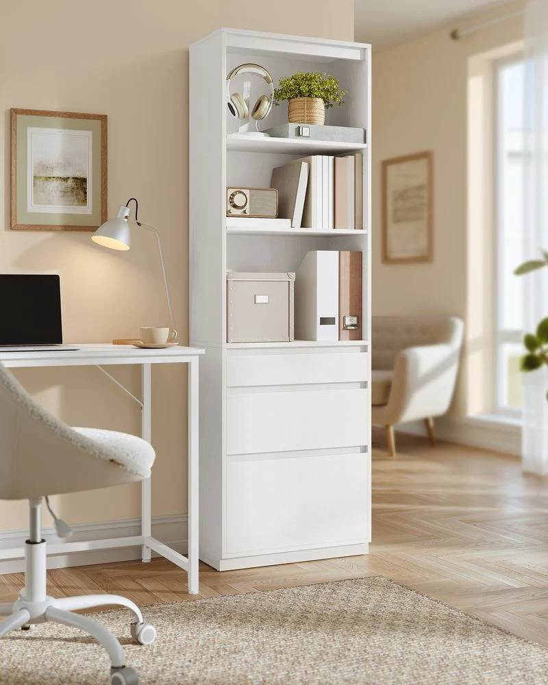 Nancy's Paradela Wandkast - Boekenkast - Opbergkast - Wit - ± 60 x 30 x 180 cm - Afbeelding 5