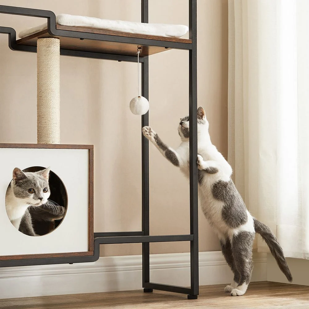 Nancy's Maior Krabpaal - Kattenhuis - Kattengrot - Bruin - ± 75 x 35 x 115 cm - Afbeelding 9