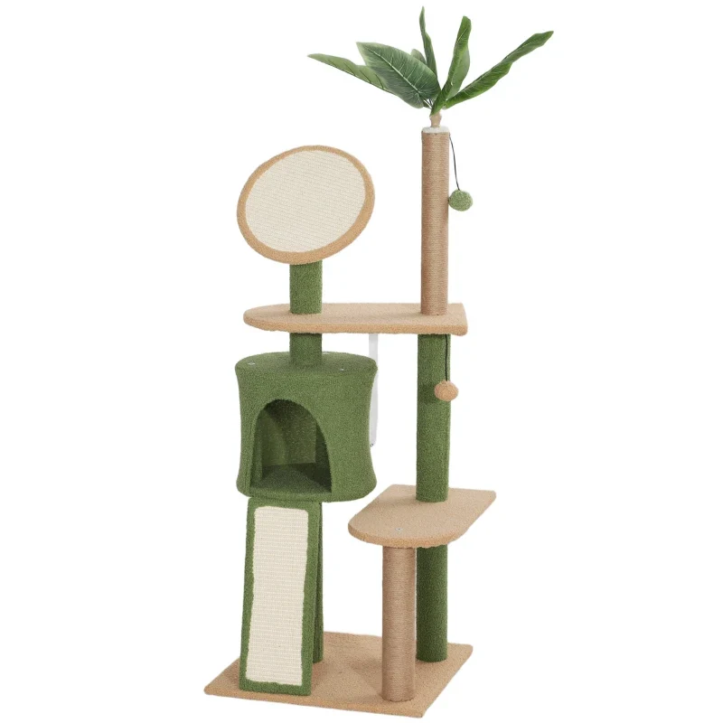 Nancy's Macinhata Krabpaal - Kattenboom - Kattenbed - Kattengrot - Groen / Bruin - ± 50 x 45 x 140 cm - Afbeelding 2