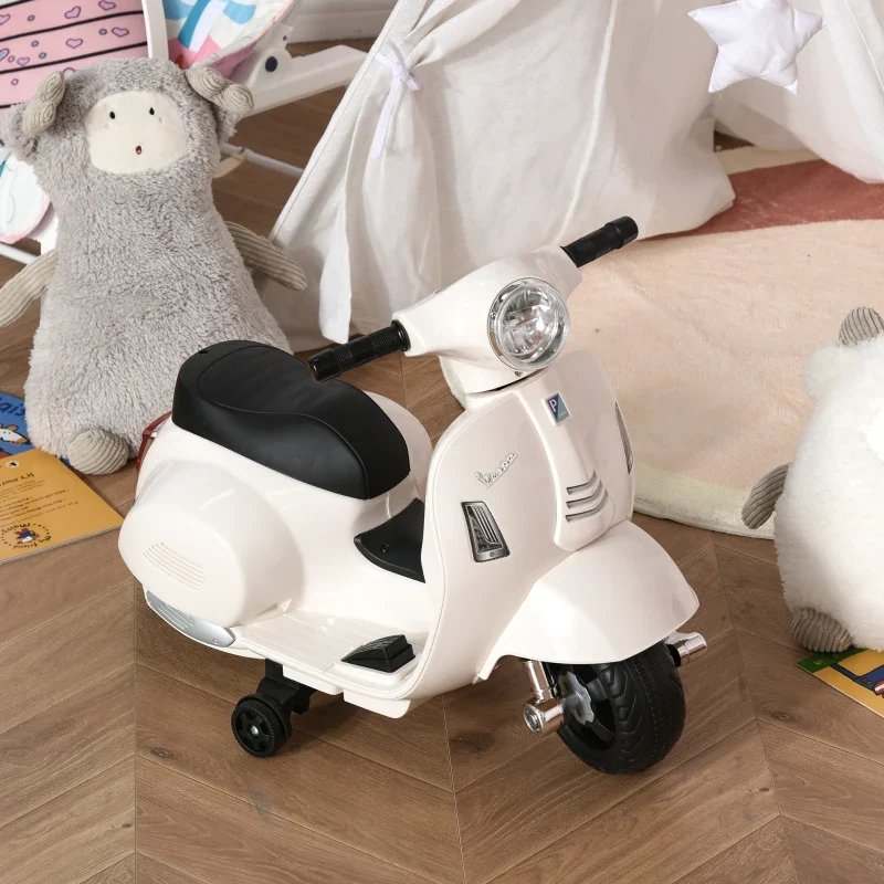 Nancy's Anna Elektrische Kinderscooter - Vespa - Motorfiets - Kindermotor - Claxon / Verlichting - Wit - Afbeelding 7