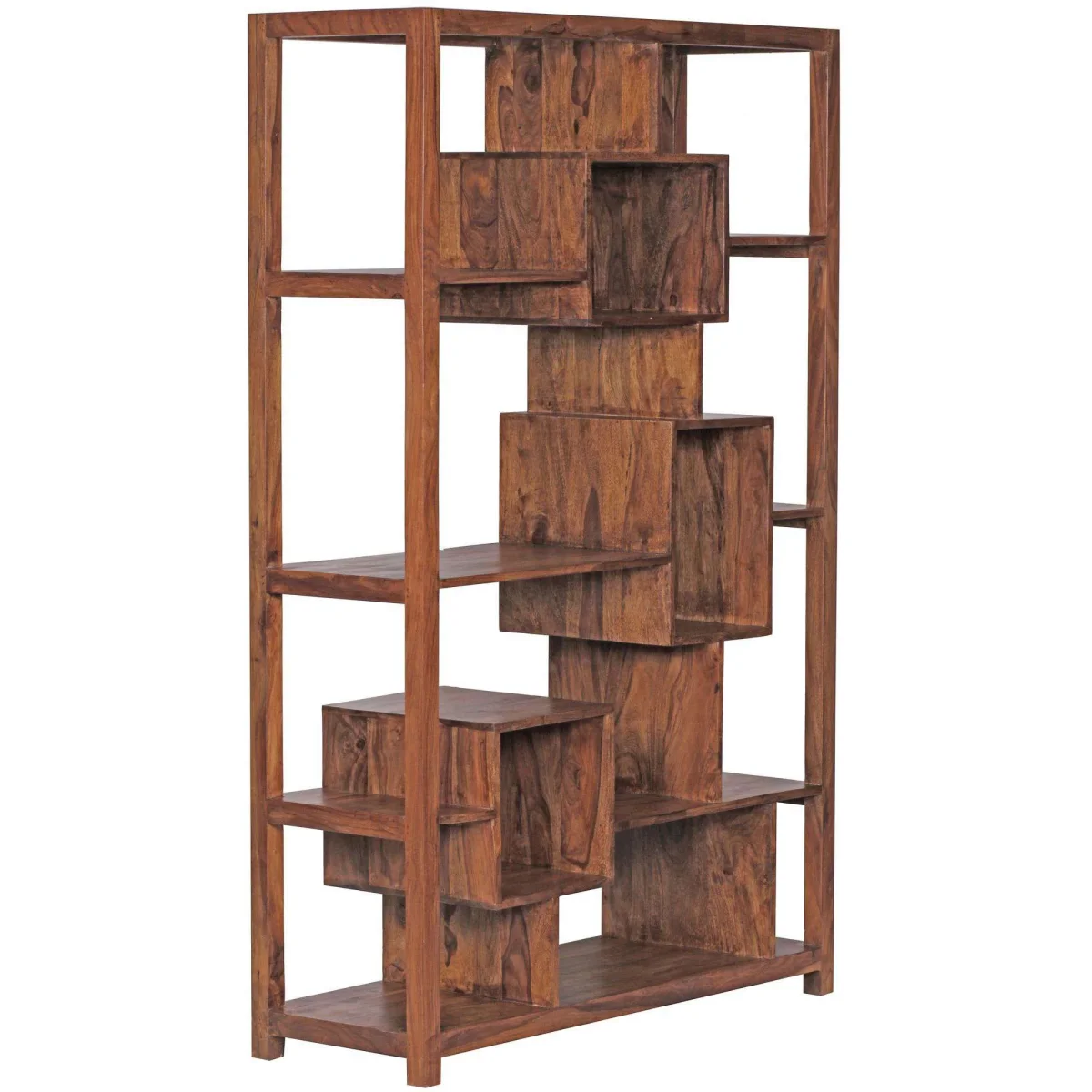 Nancy's Lexington Boekenkast - Wandkast - Opbergkast - Massief Sheeshamhout - 115 x 40 x 180 cm - Afbeelding 8