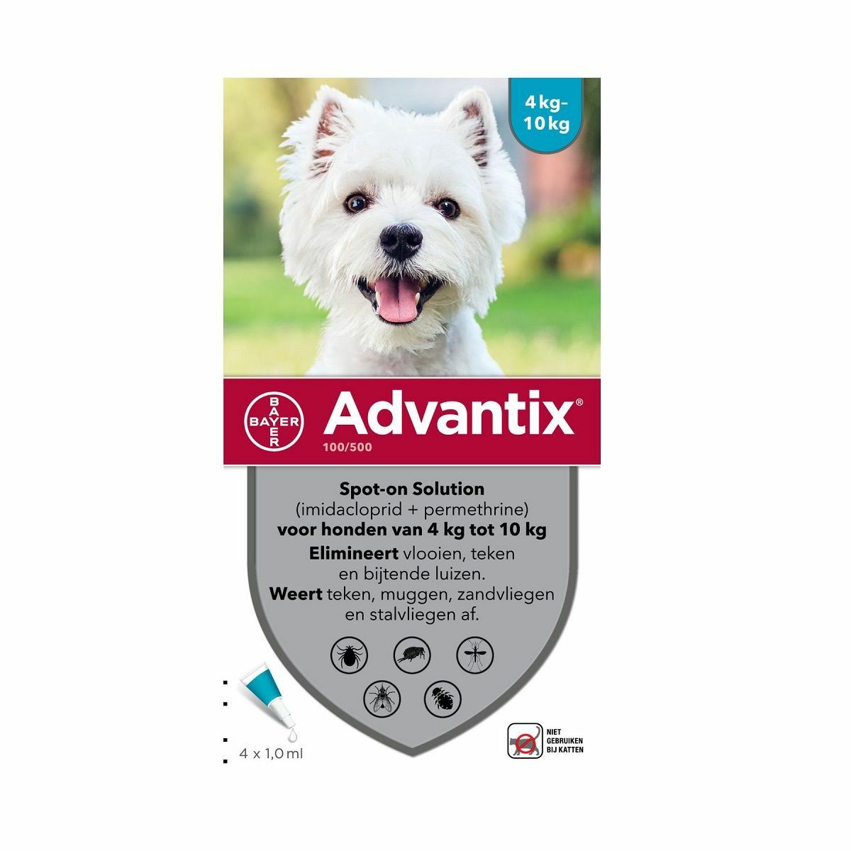 Advantix 100/500 (4 – 10 kg) – 4 pipetten - Afbeelding 2