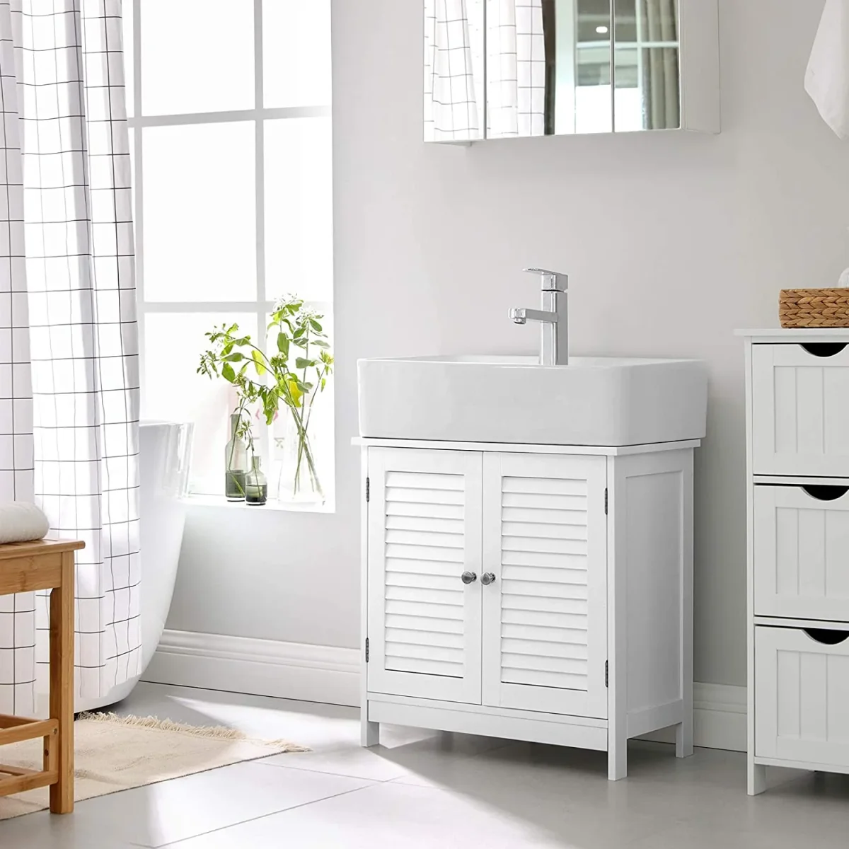 Nancy's Cleverly Wastafelonderkast - Badkamermeubel - Badkamerkasten - Wit - 60 x 30 x 60 cm - Afbeelding 5