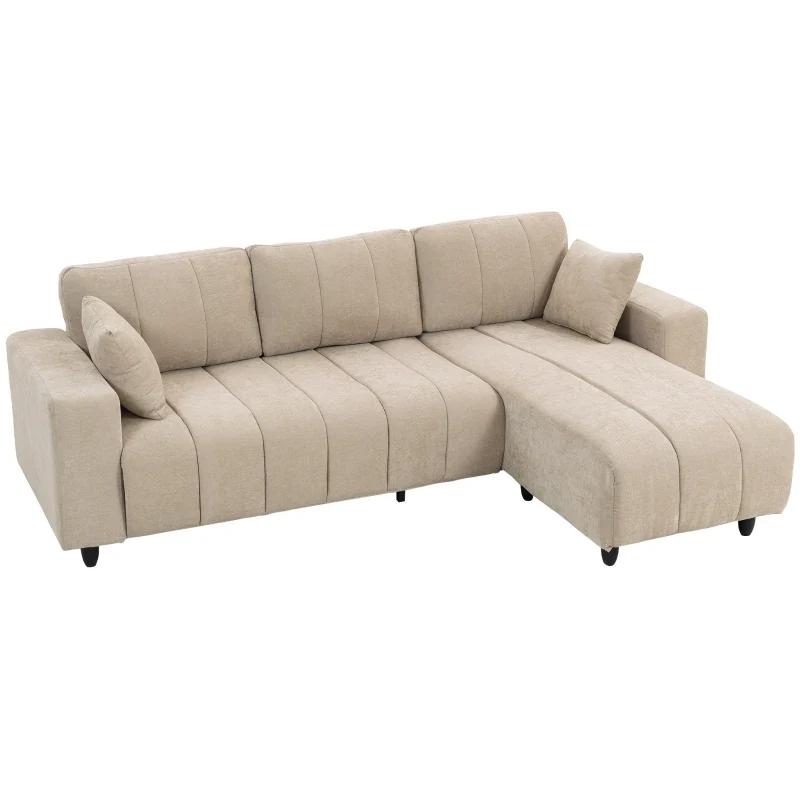 Nancy's Otranto Hoekbank - Chaise Longue links of rechts - Beige - Linnenlook - Afbeelding 2
