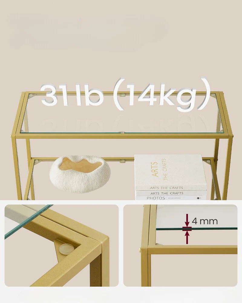 Nancy's Swindon Wandkast Goud - Boekenkast - Modern - Staal - Glas - 80 x 30 x 177,3 cm - Afbeelding 7
