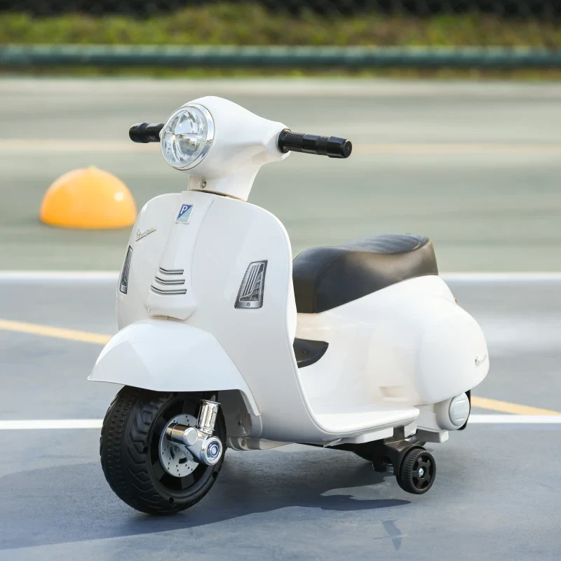 Nancy's Anna Elektrische Kinderscooter - Vespa - Motorfiets - Kindermotor - Claxon / Verlichting - Wit - Afbeelding 3