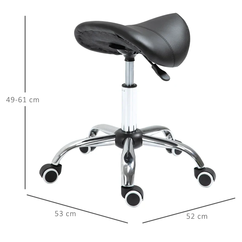 Nancy's Augusta Werkkruk - Salonkruk - Ergonomisch - In Hoogte Verstelbaar - Zwart - Afbeelding 4