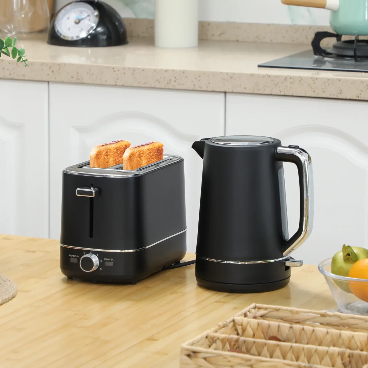 Nancy's Alvor Waterkoker en Broodrooster Set - Zwart / Chroom - Afbeelding 3