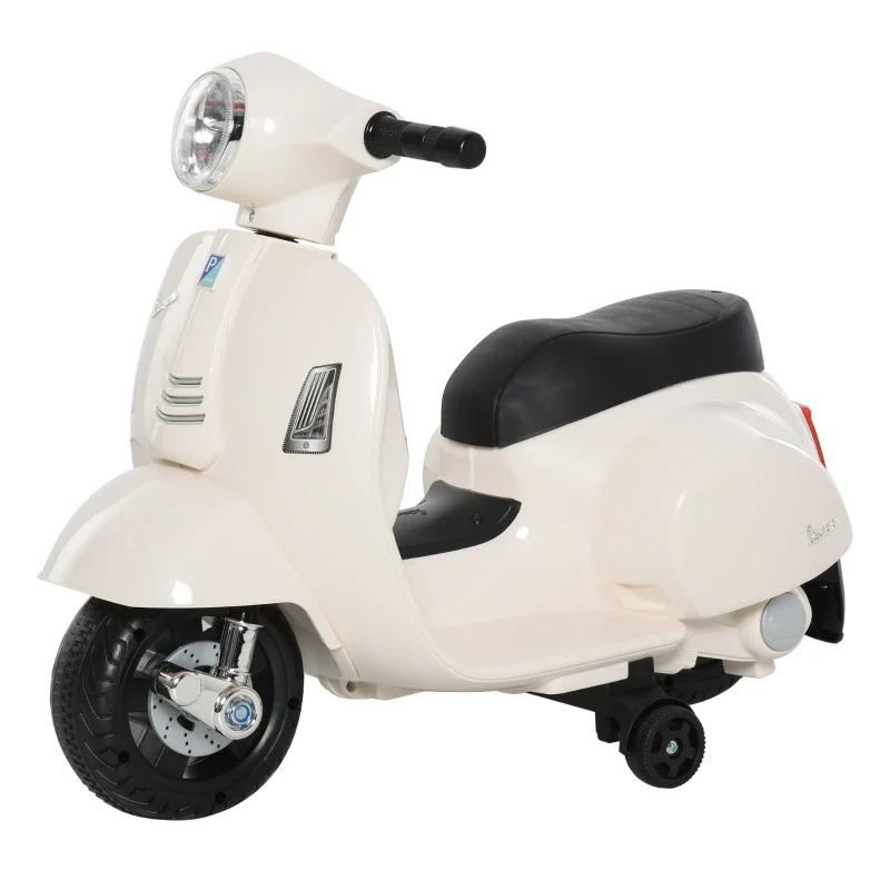 Nancy's Anna Elektrische Kinderscooter - Vespa - Motorfiets - Kindermotor - Claxon / Verlichting - Wit - Afbeelding 8